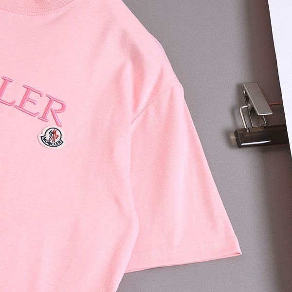 モンクレール コピー刺繍ロゴ コットン クルーネック Tシャツ mox95552